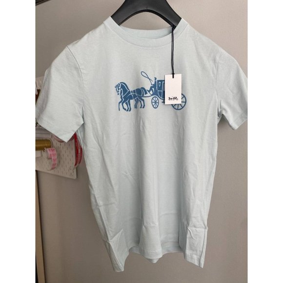 NWT Coach Signature T-Shirt Baby Blue (Small) 1054 - Picture 2 of 13